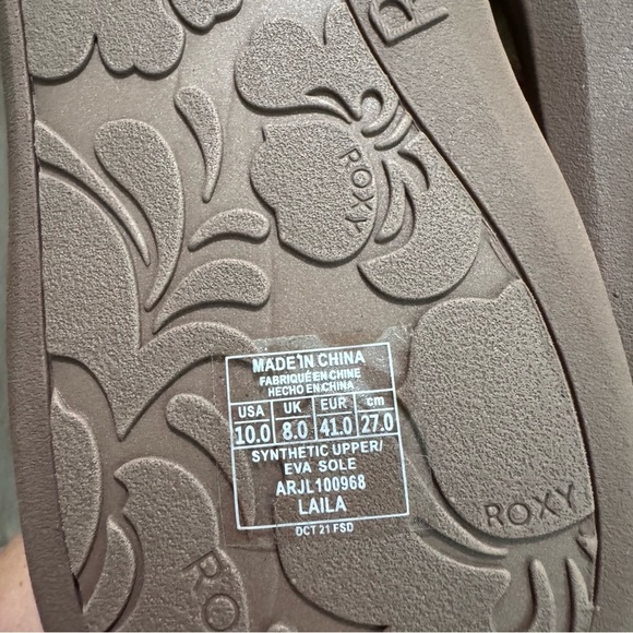 Roxy Laila Wedge Flip Flop Bronze Metallic NEW Sandal 10 - Picture 5 of 6